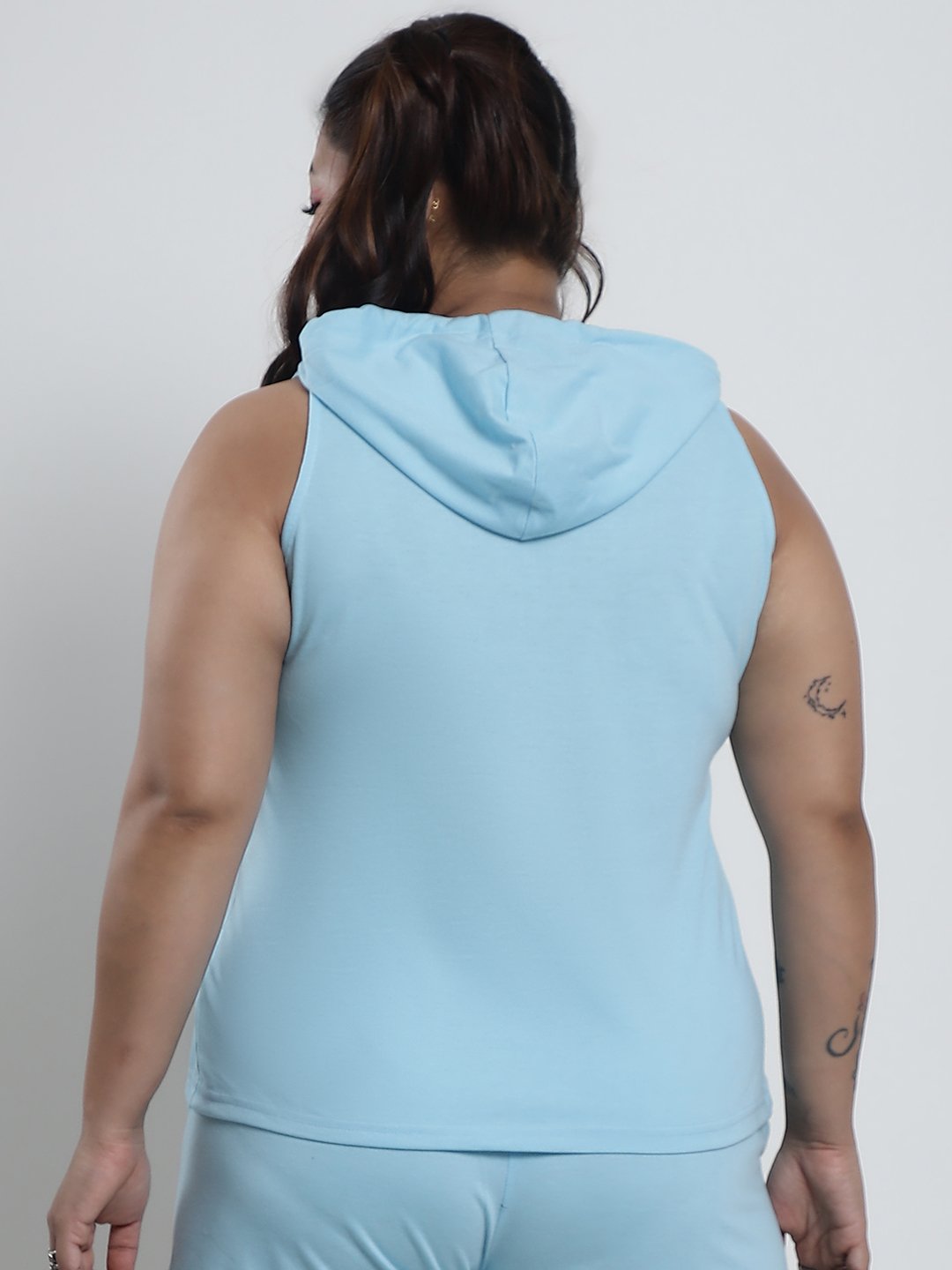 Candy Comfort Hoodie Tank Top : Sky Blue Color