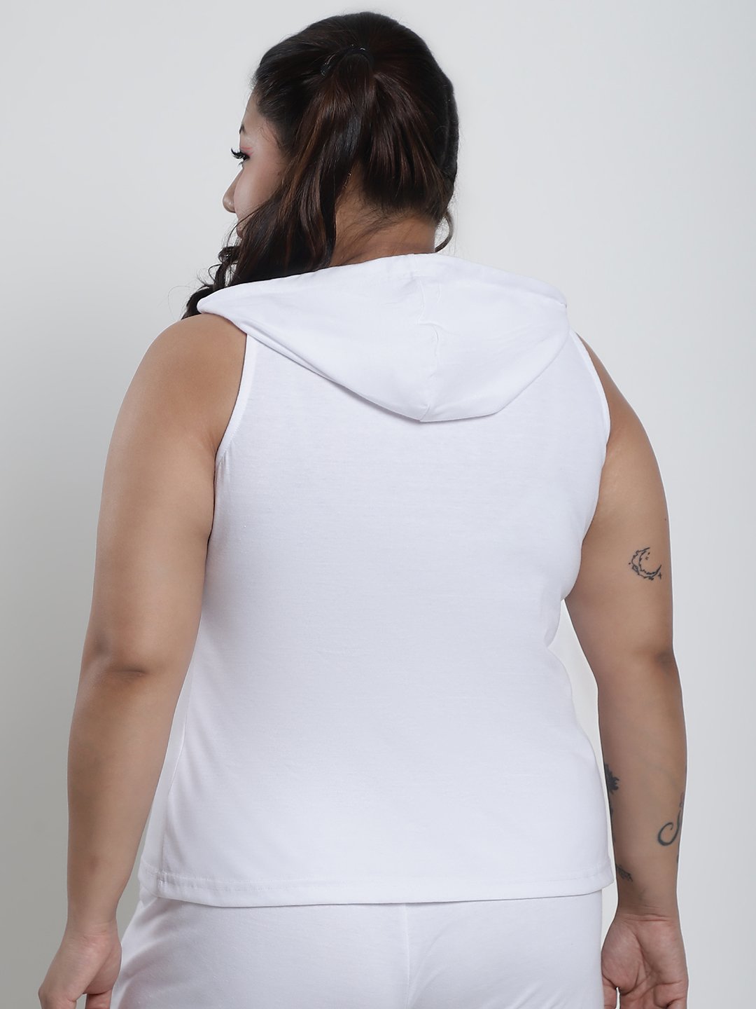 Candy Comfort Hoodie Tank Top : White Color