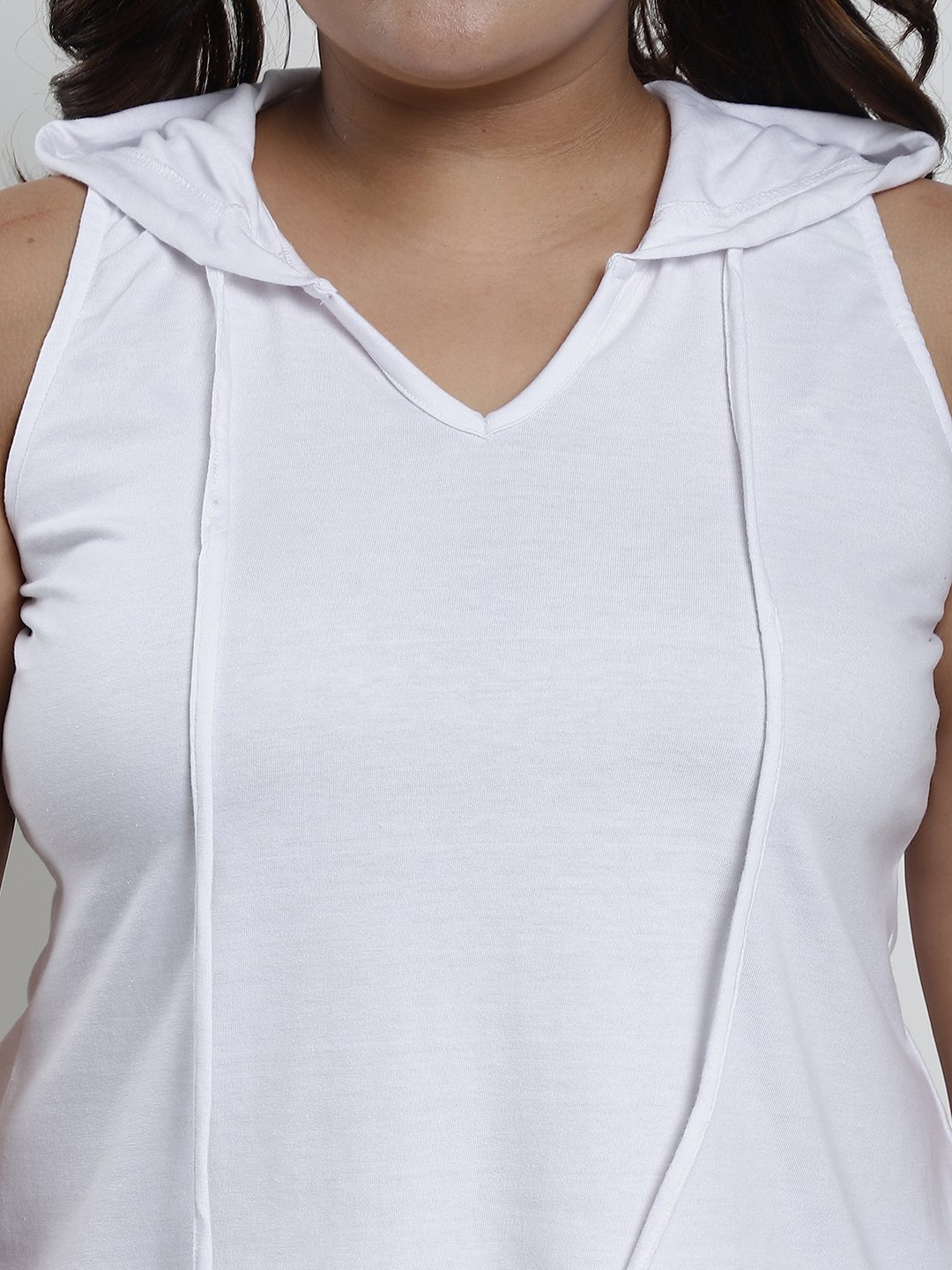Candy Comfort Hoodie Tank Top : White Color