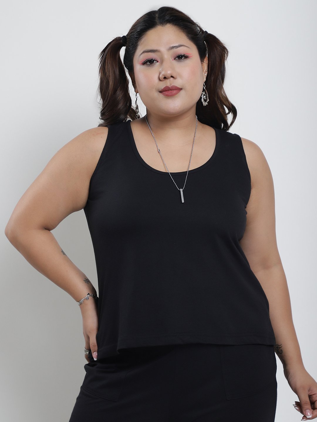 Tutti Frutti Tank Top : Black Color