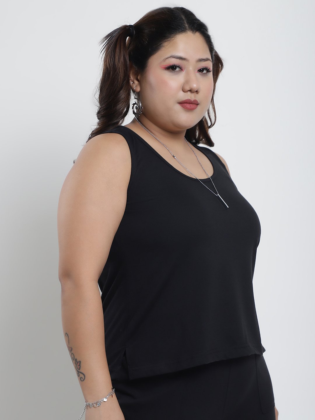 Tutti Frutti Tank Top : Black Color