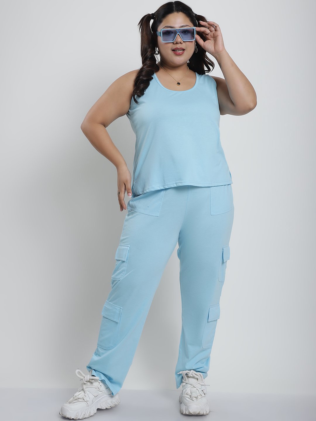 Tutti Frutti Tank Top : Sky Blue Color