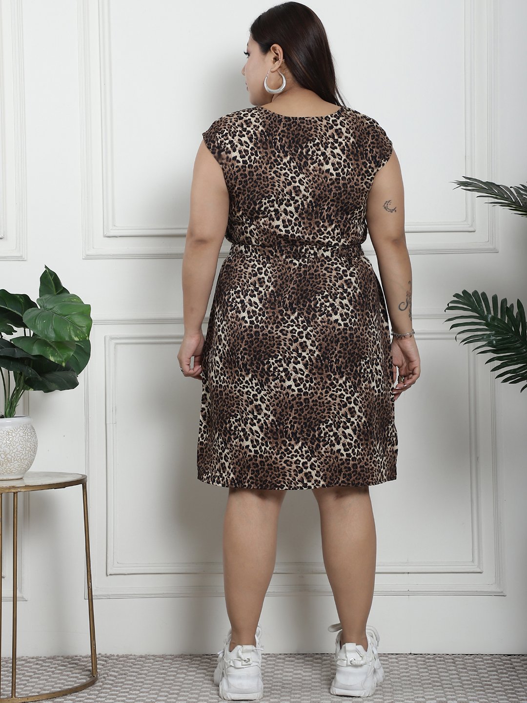 Golden Hour Midi Dress : TIGER PRINT COLOR