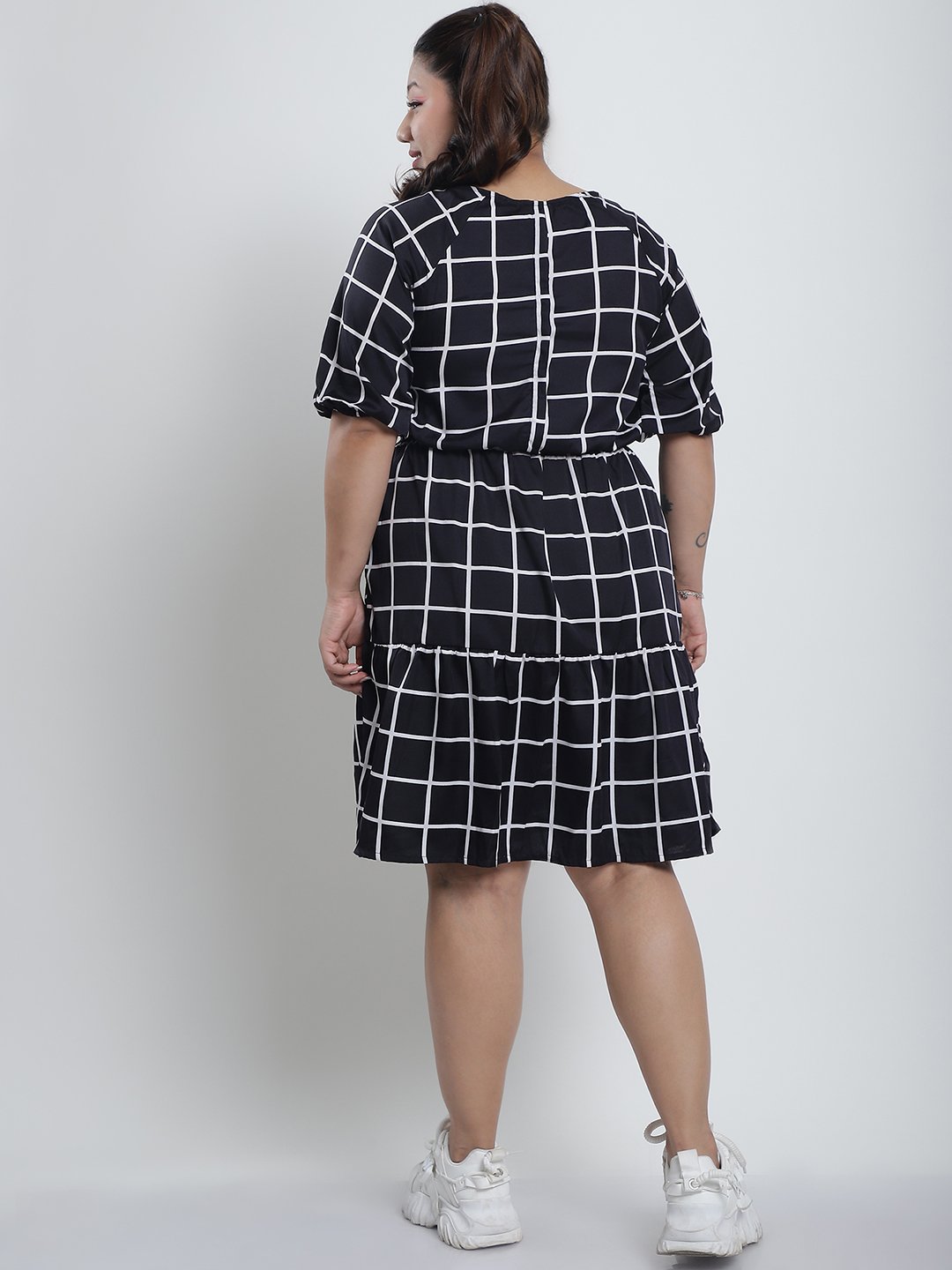 Summer Bliss Dress : BLACK CHECK Color