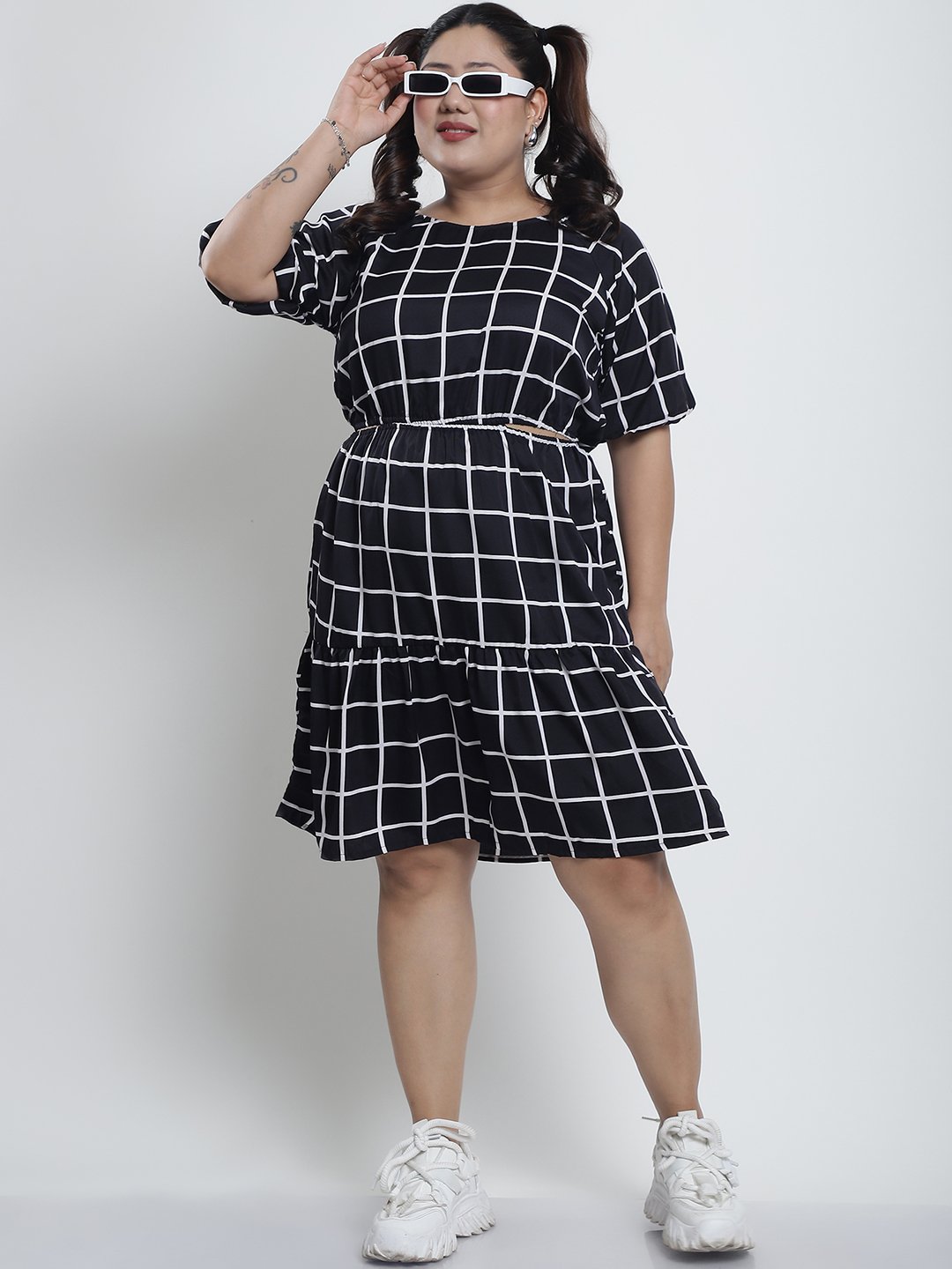 Summer Bliss Dress : BLACK CHECK Color