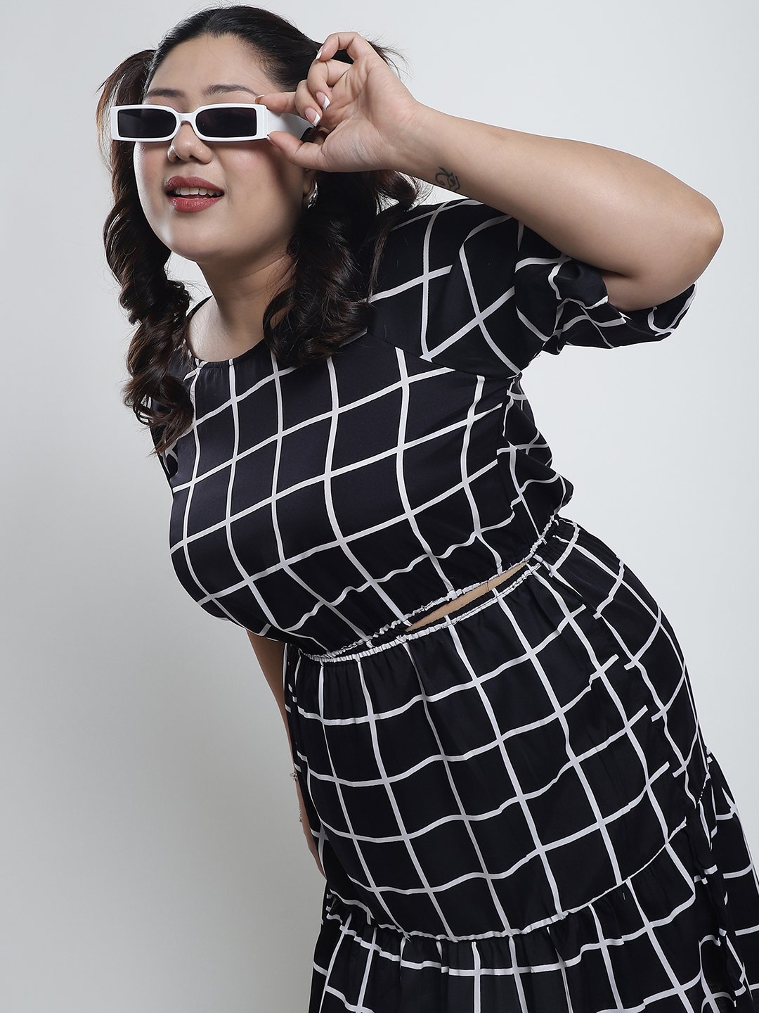 Summer Bliss Dress : BLACK CHECK Color