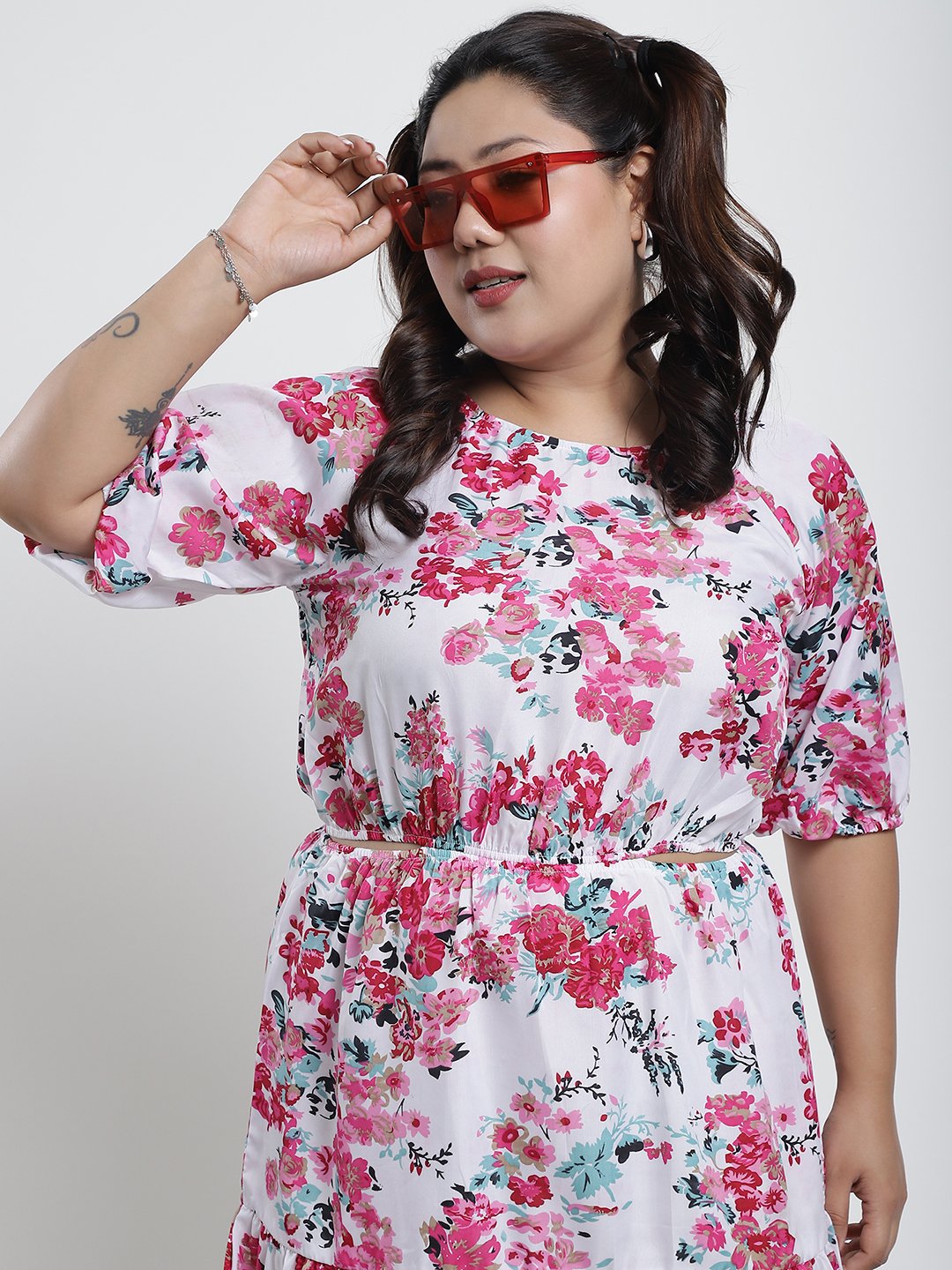 Summer Bliss Dress : WHITE FLORAL Color