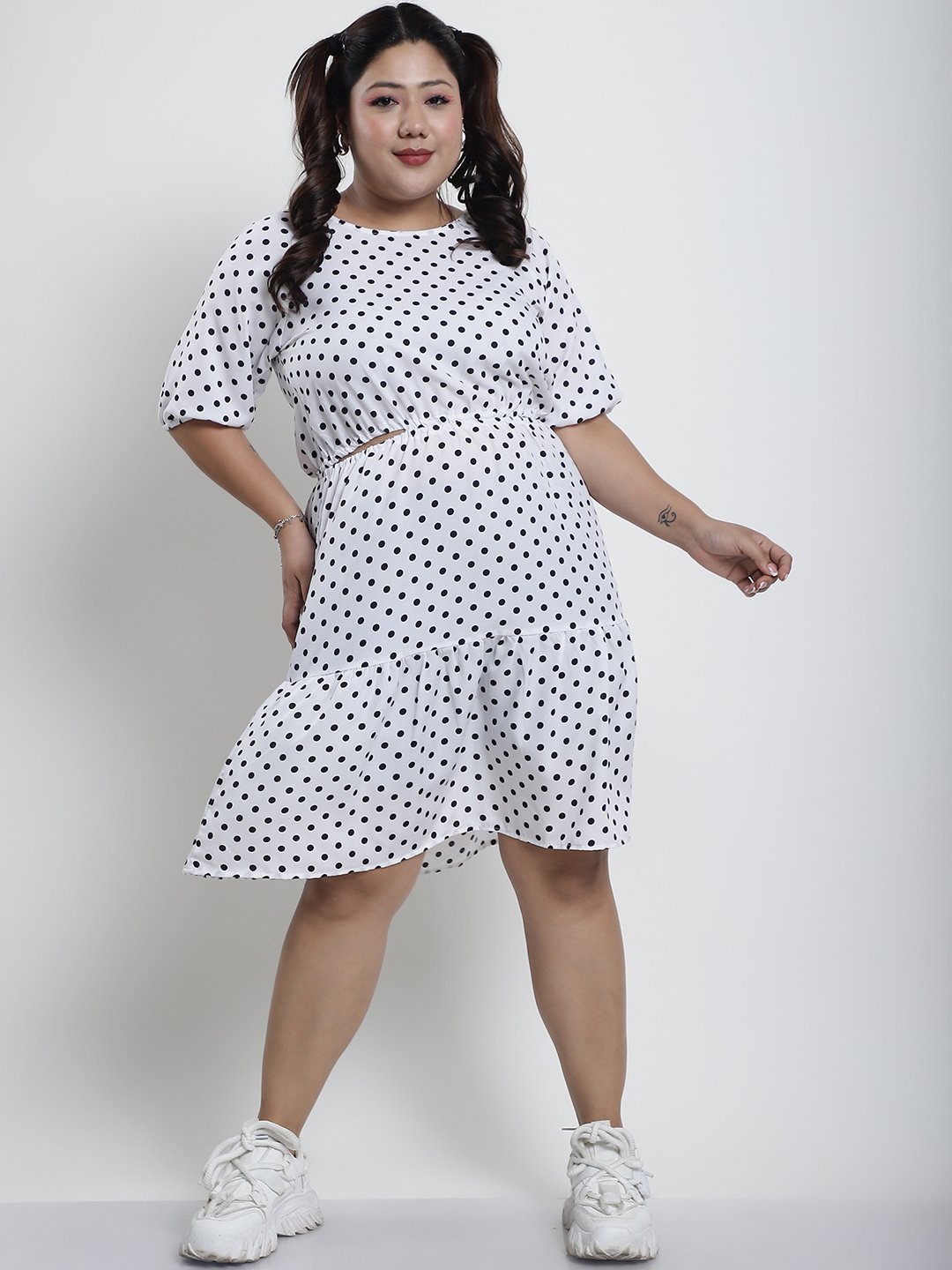 Summer Bliss Dress : BLACK BIG POLKA Color