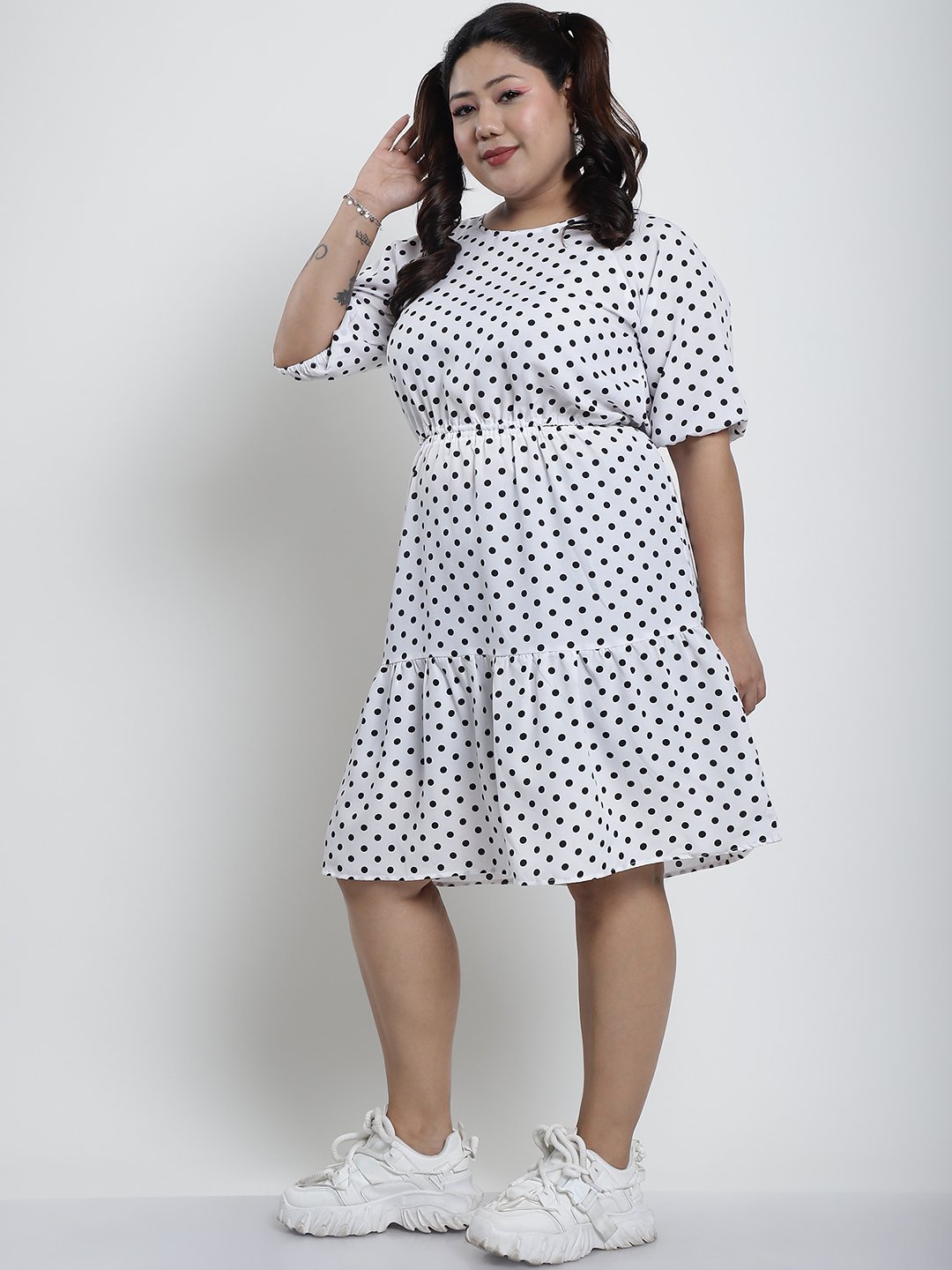 Summer Bliss Dress : BLACK BIG POLKA Color