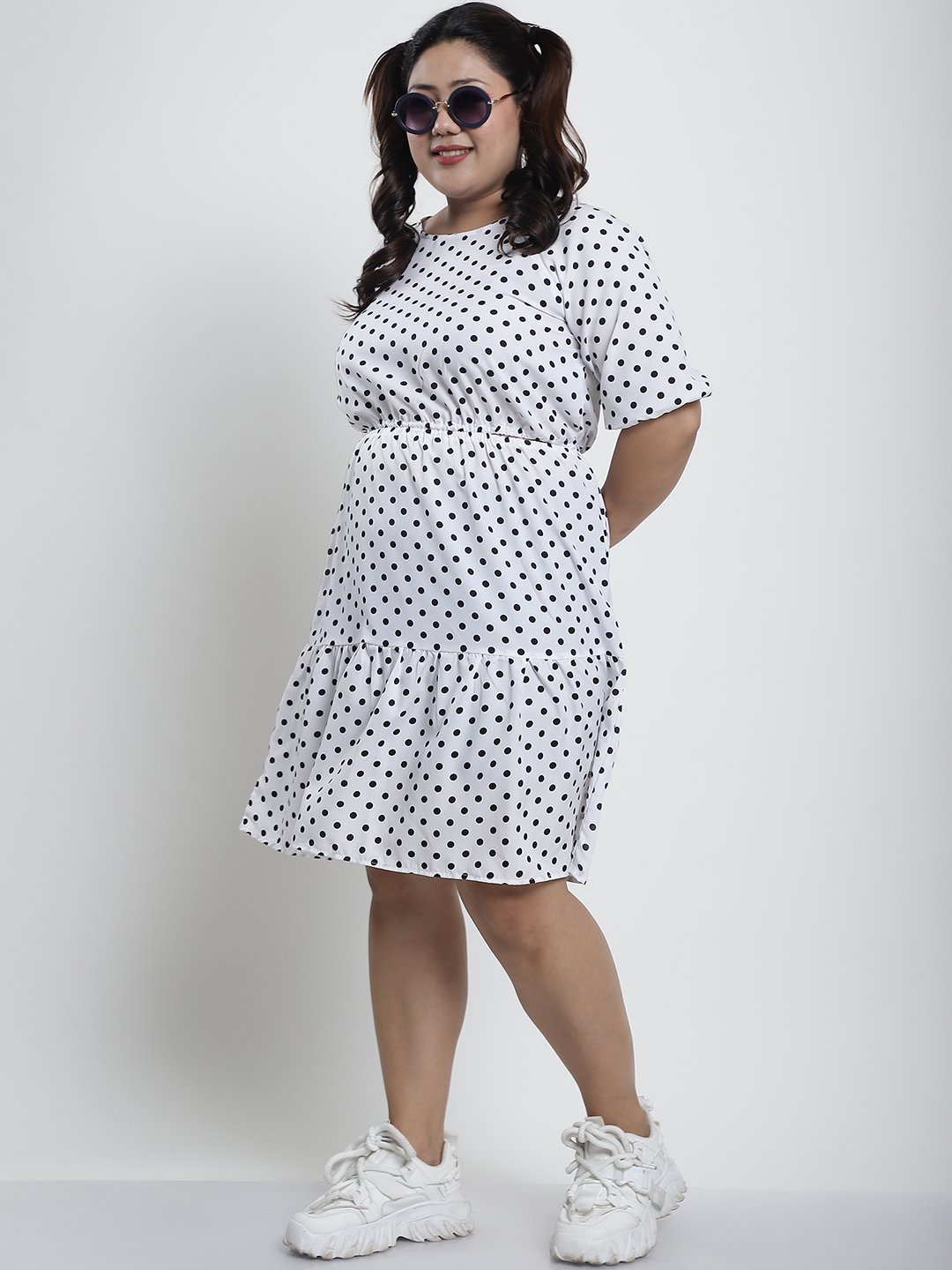 Summer Bliss Dress : BLACK BIG POLKA Color