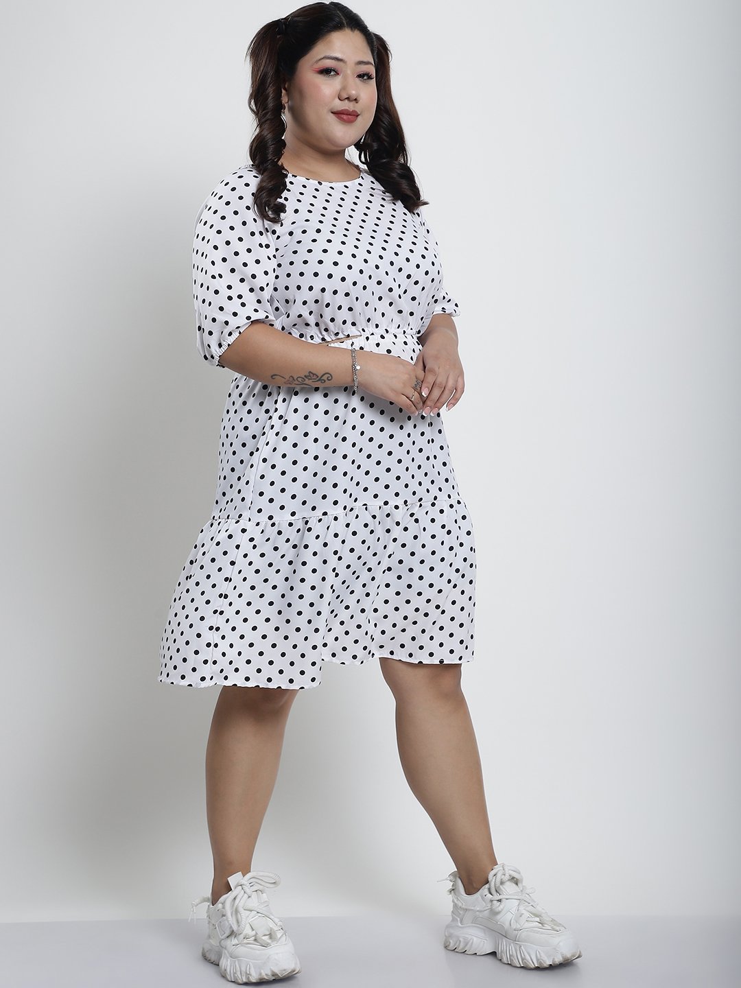 Summer Bliss Dress : BLACK BIG POLKA Color