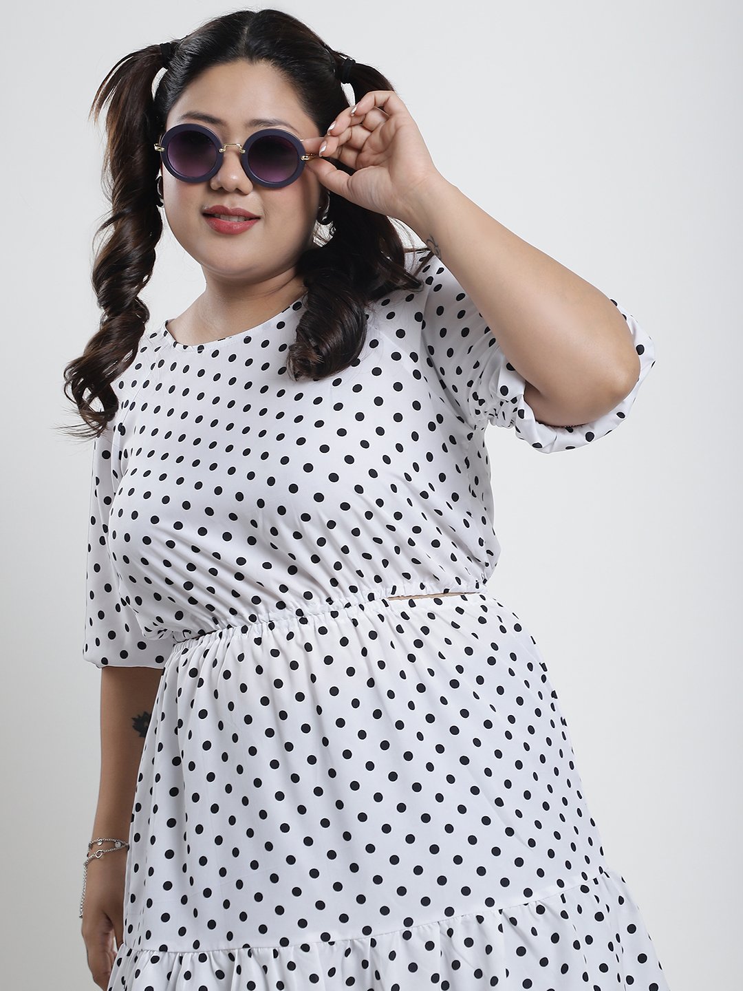 Summer Bliss Dress : BLACK BIG POLKA Color