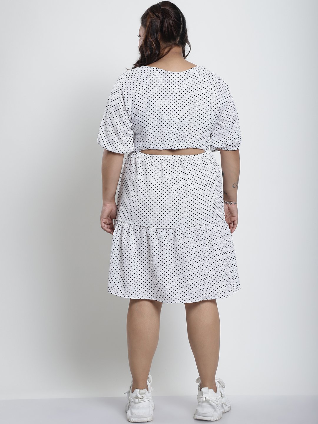 Summer Bliss Dress : BLACK SMALL POLKA Color