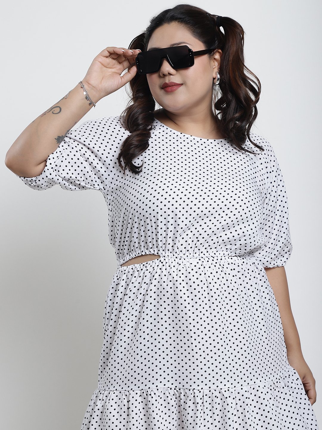 Summer Bliss Dress : BLACK SMALL POLKA Color
