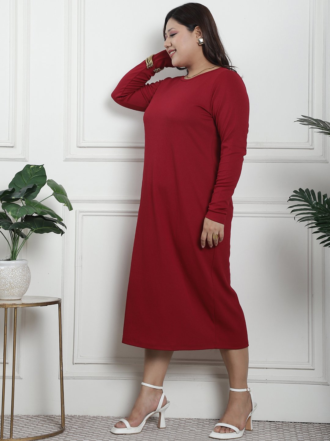 Comfort Dress : Maroon Color