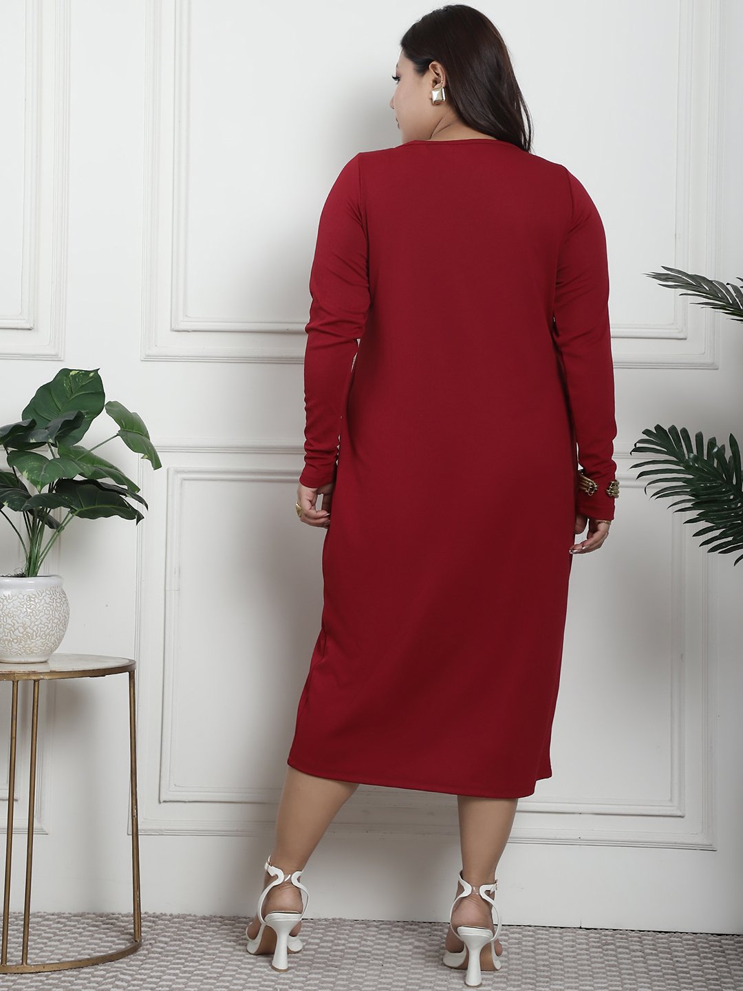 Comfort Dress : Maroon Color