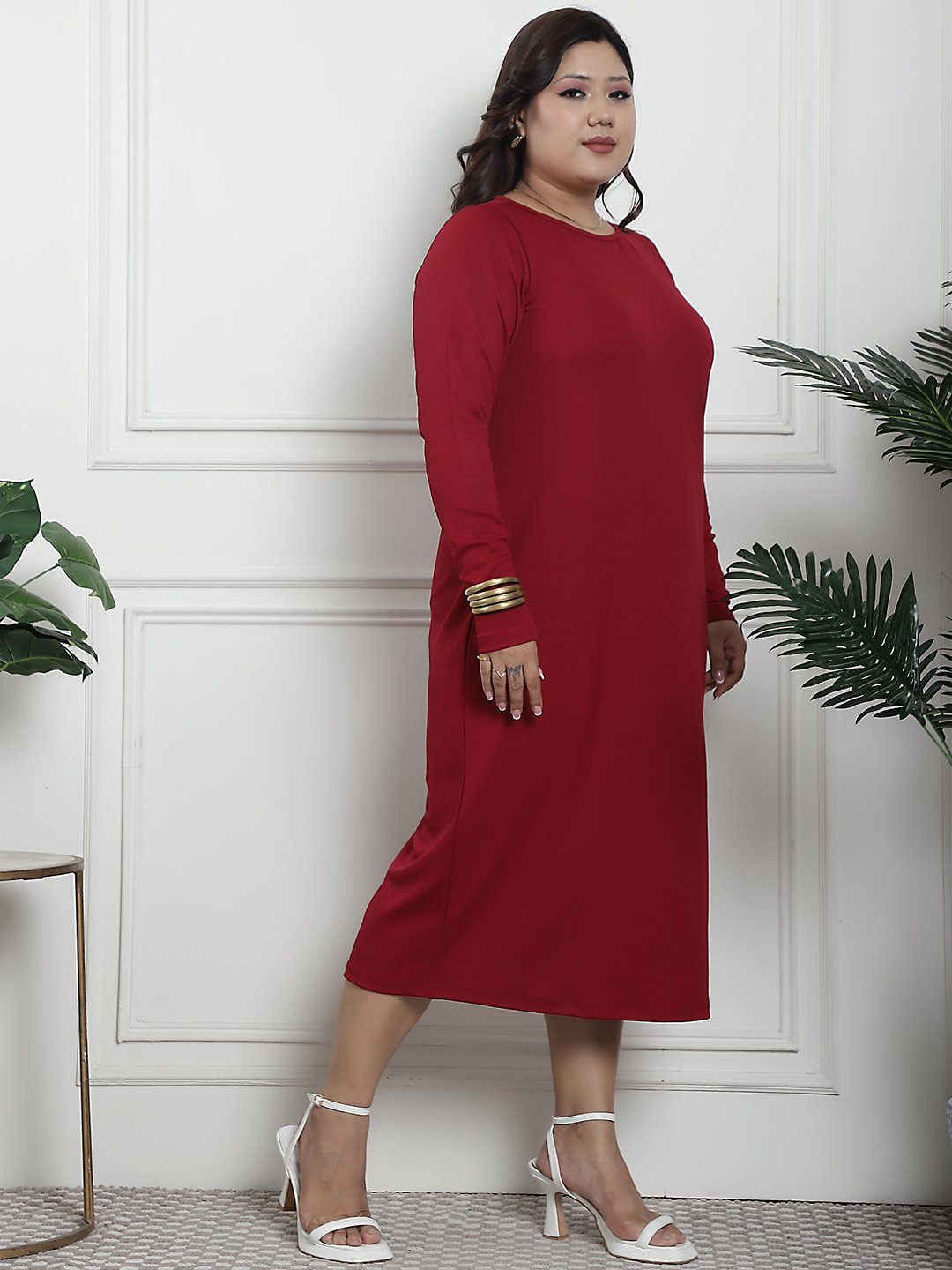 Comfort Dress : Maroon Color