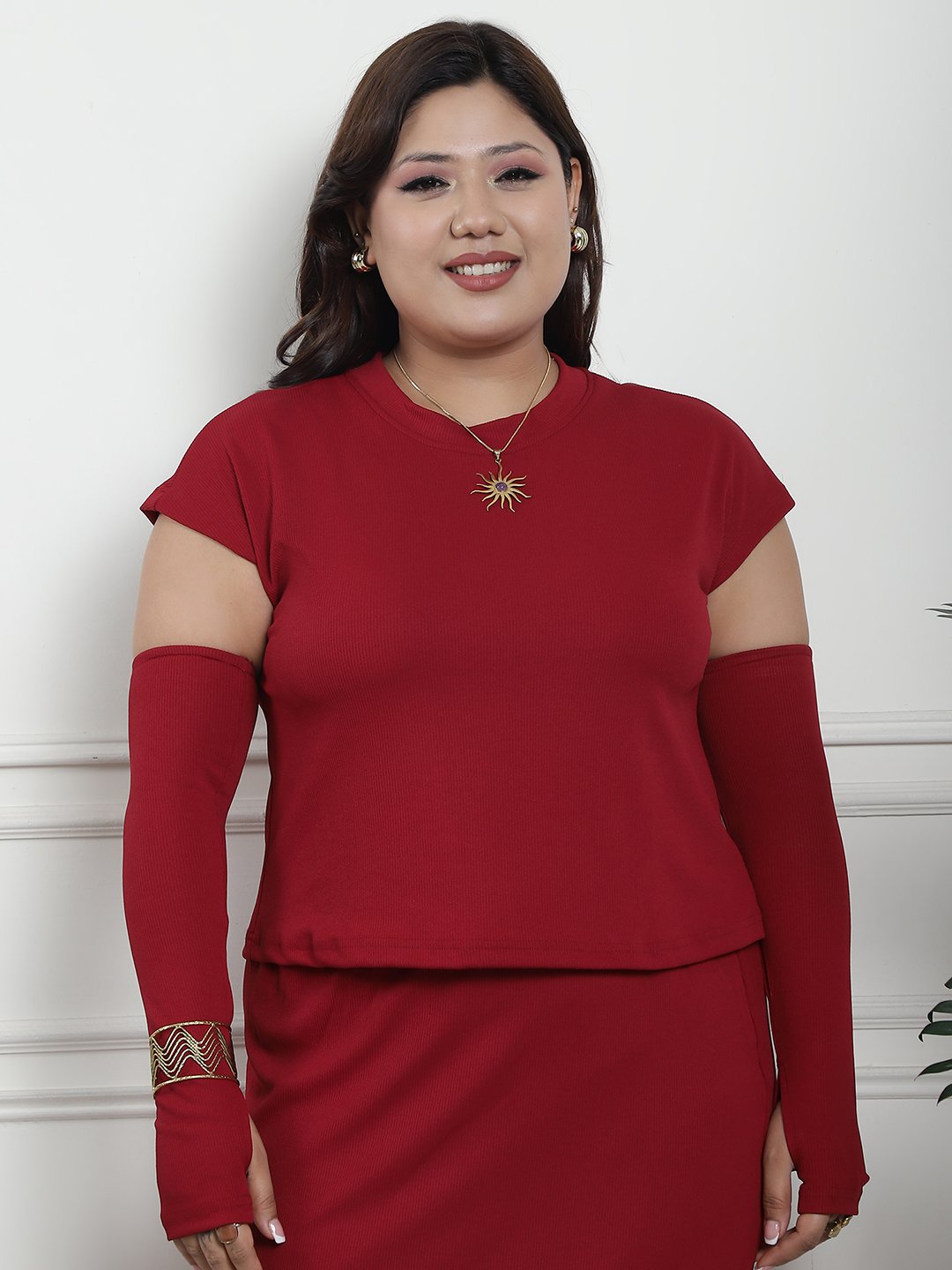 The Cool Girl Top : Maroon Color