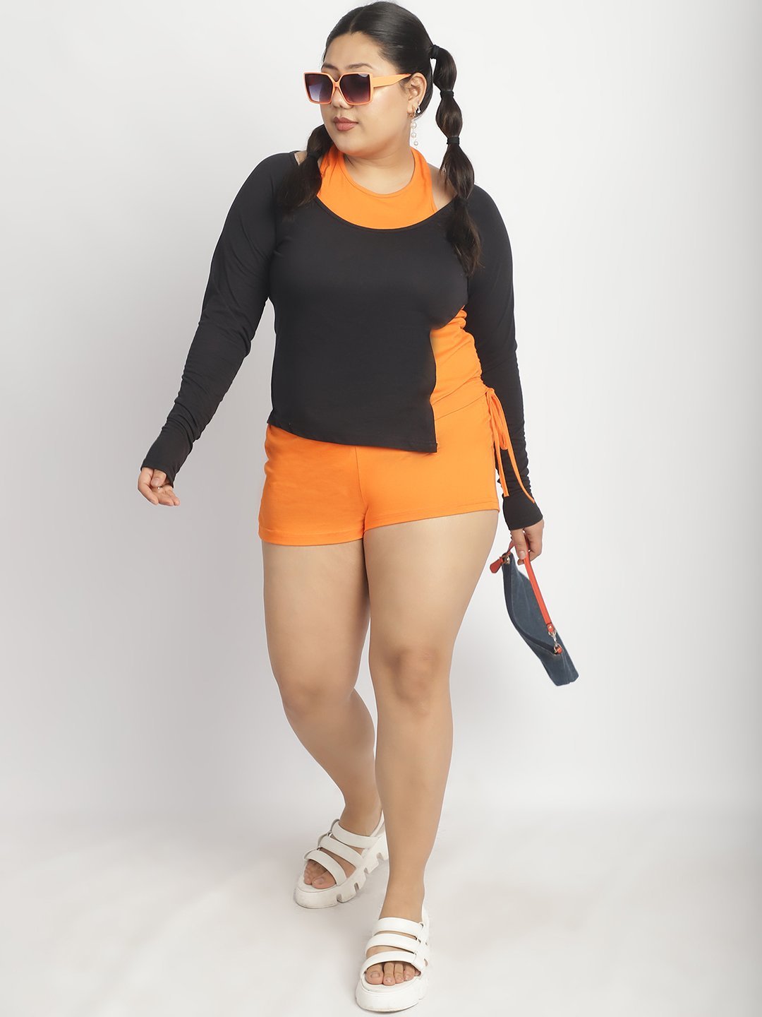 Cherry Pop Booty Shorts : Orange Color