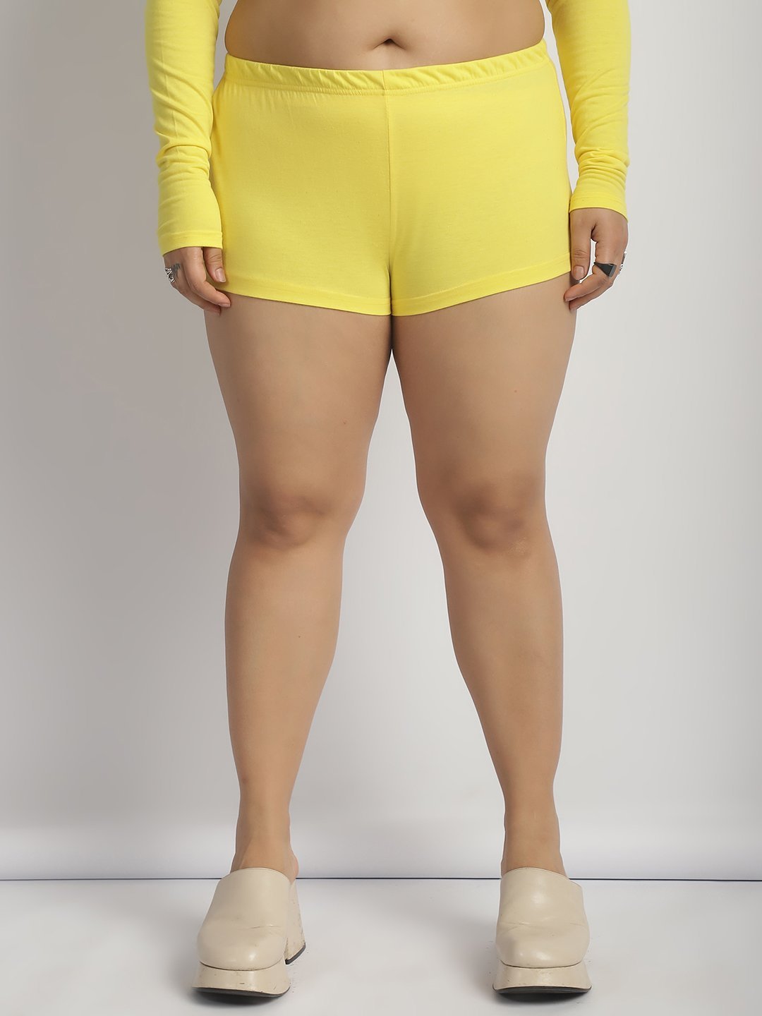 Cherry Pop Booty Shorts : Yellow Color