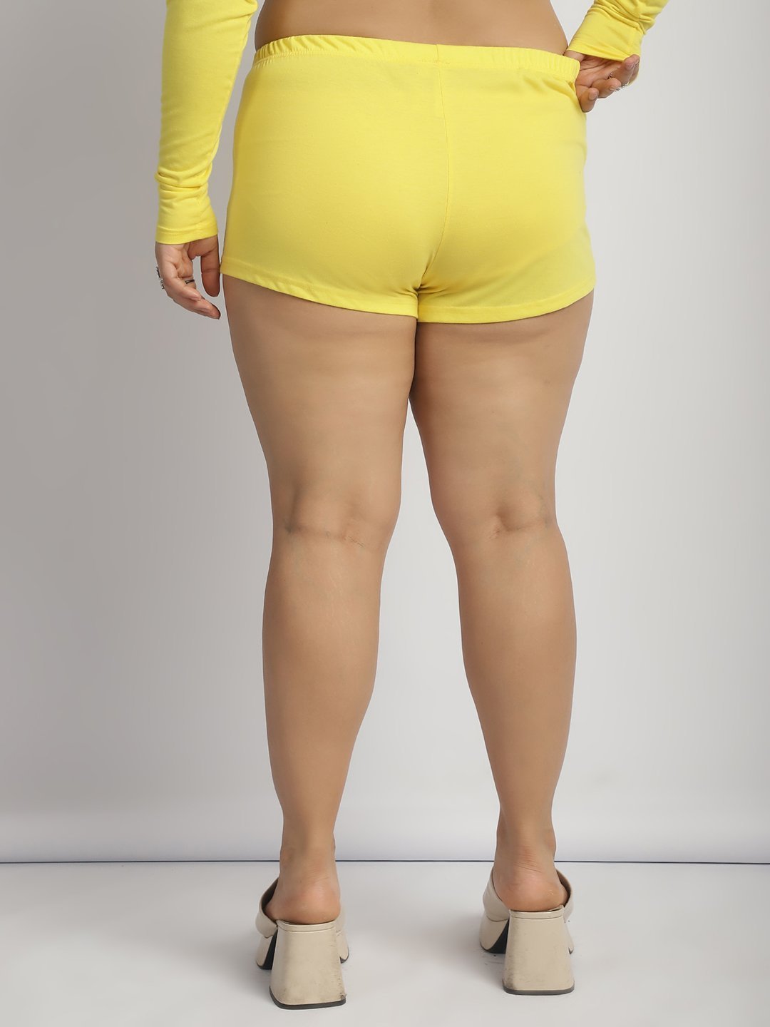 Cherry Pop Booty Shorts : Yellow Color