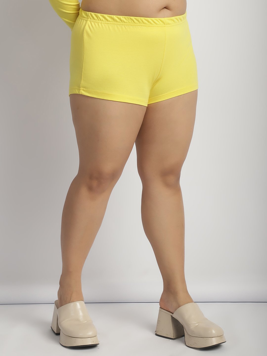 Cherry Pop Booty Shorts : Yellow Color