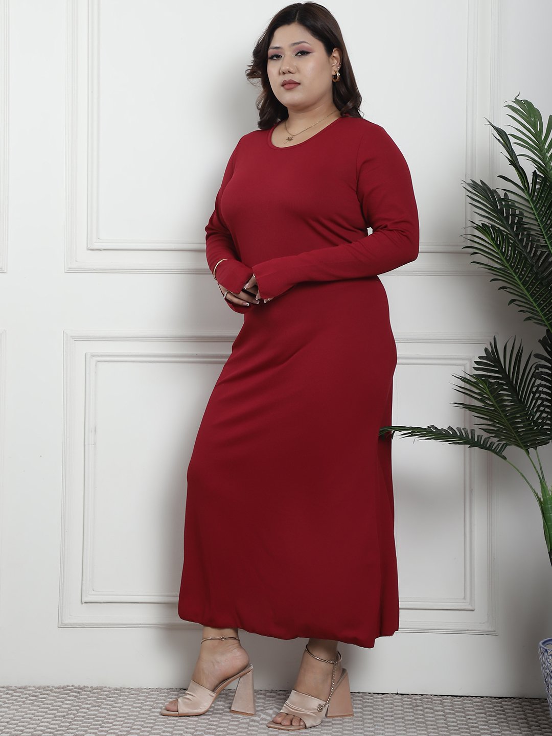 Luxe Maxi Dress : Maroon Color