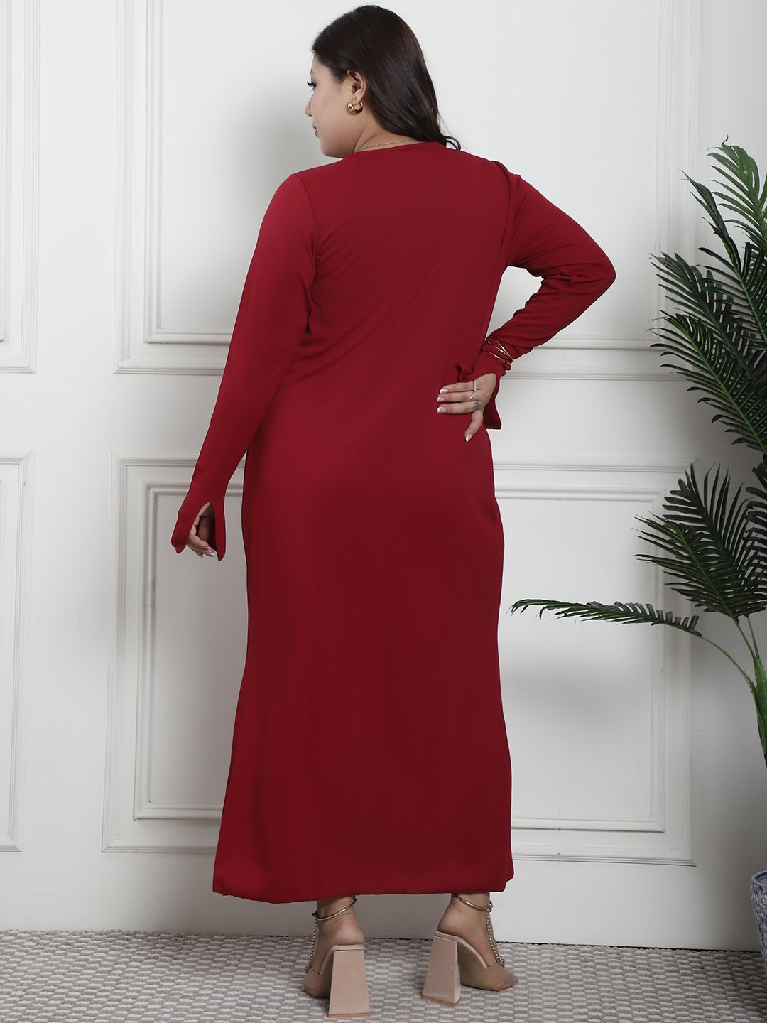 Luxe Maxi Dress : Maroon Color