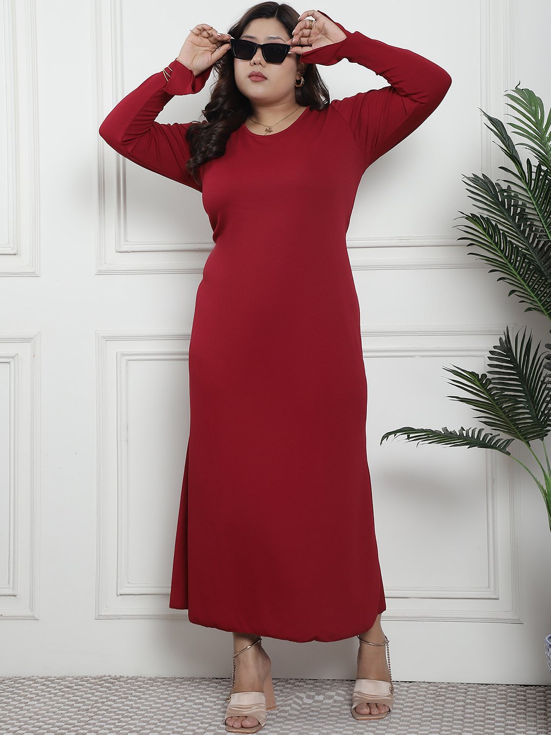 Luxe Maxi Dress : Maroon Color