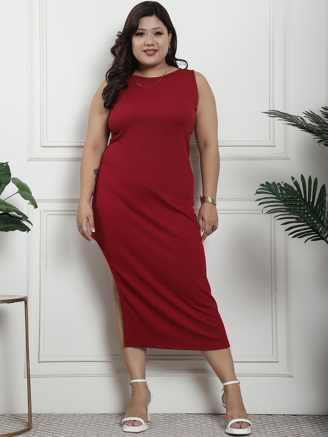 Summer Breeze Dress : Maroon Color