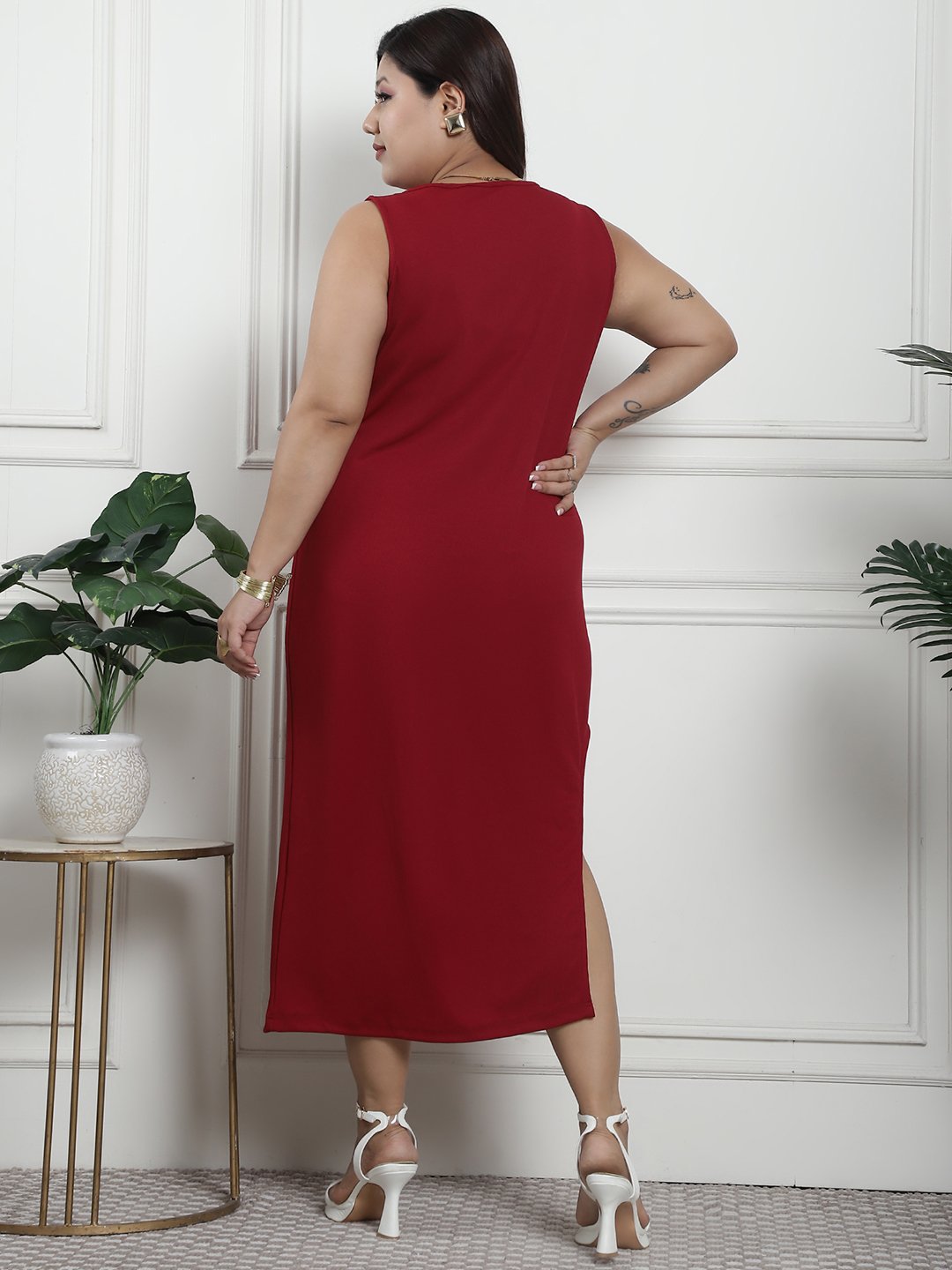 Summer Breeze Dress : Maroon Color