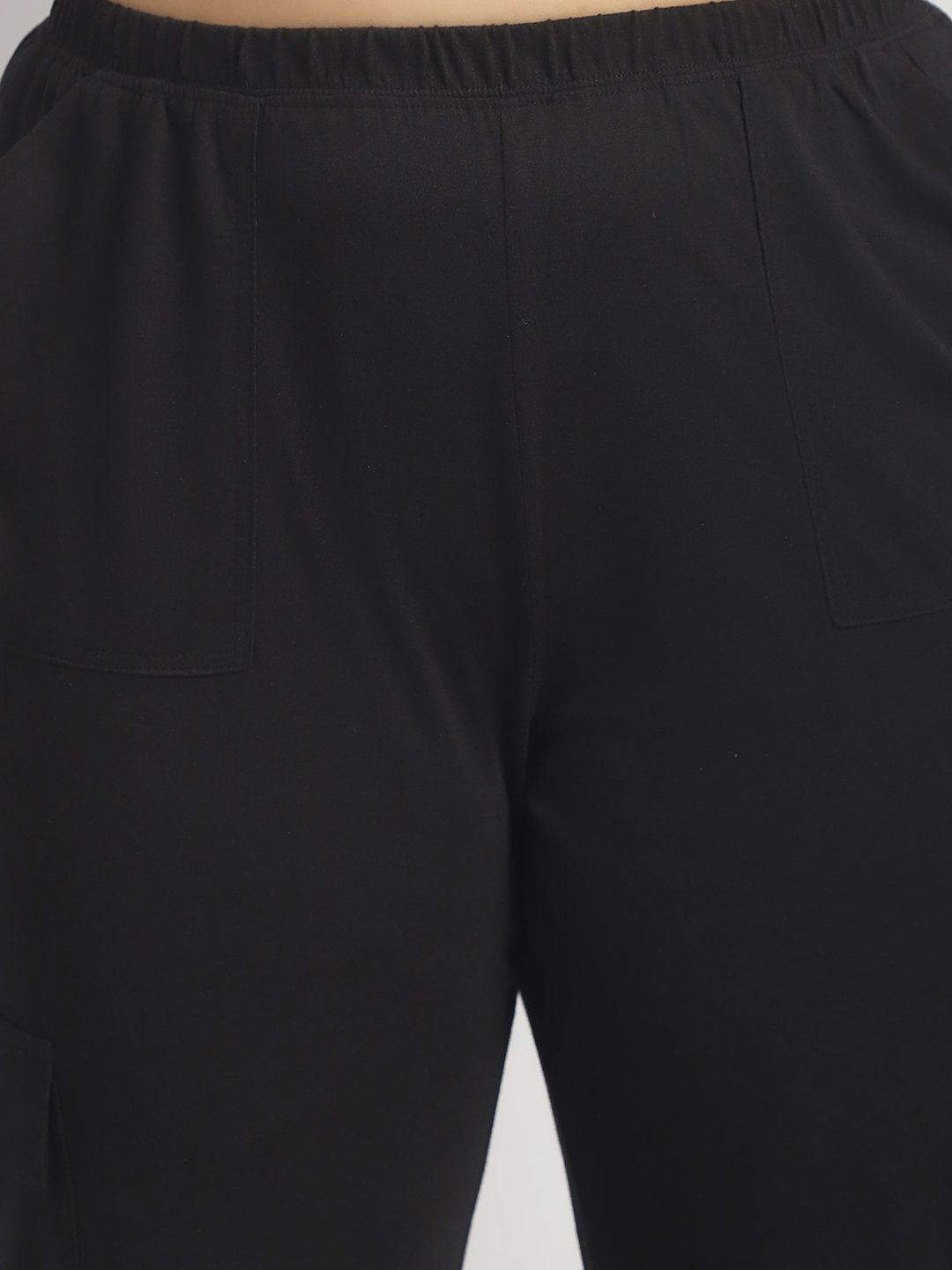 Sweet Escape Utility Cargo Pants: Black Color