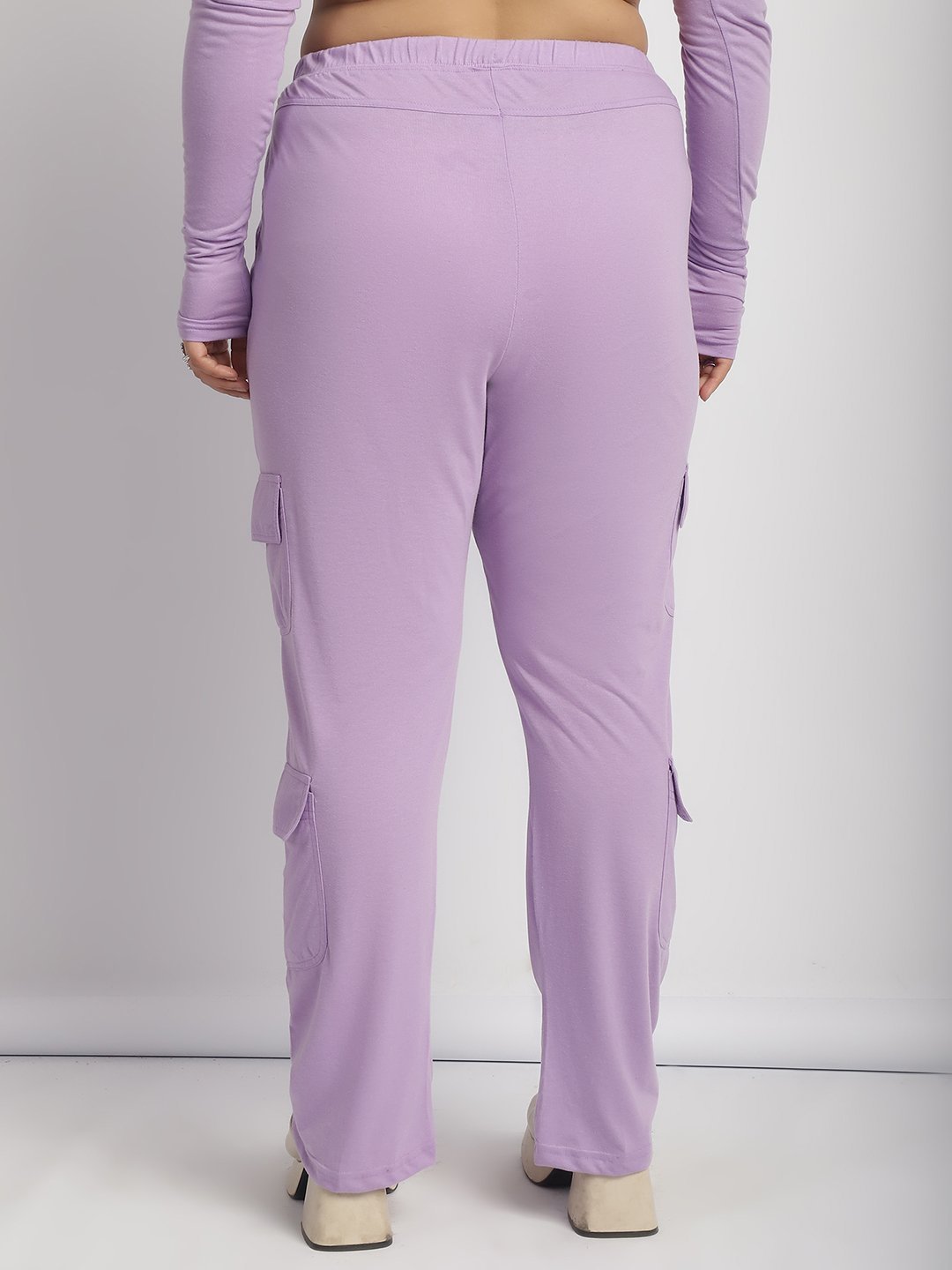 Sweet Escape Utility Cargo Pants: Lilac Color