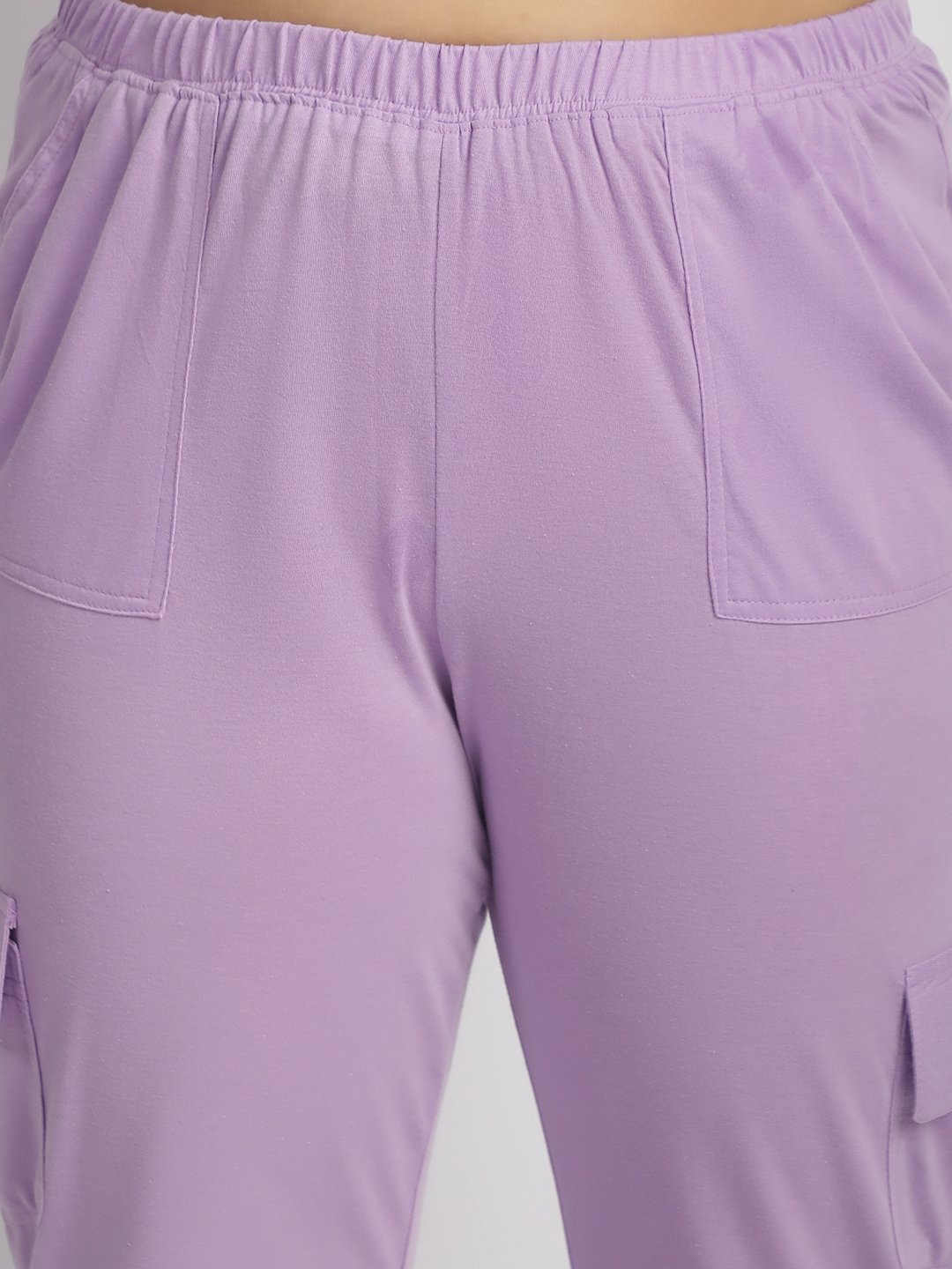 Sweet Escape Utility Cargo Pants: Lilac Color