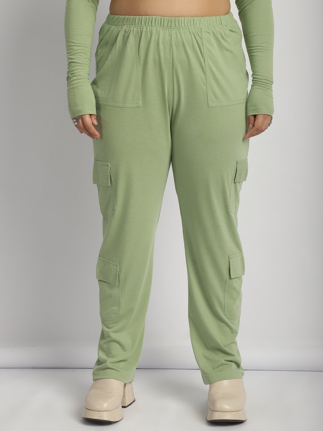 Sweet Escape Utility Cargo Pants: Sage Green Color