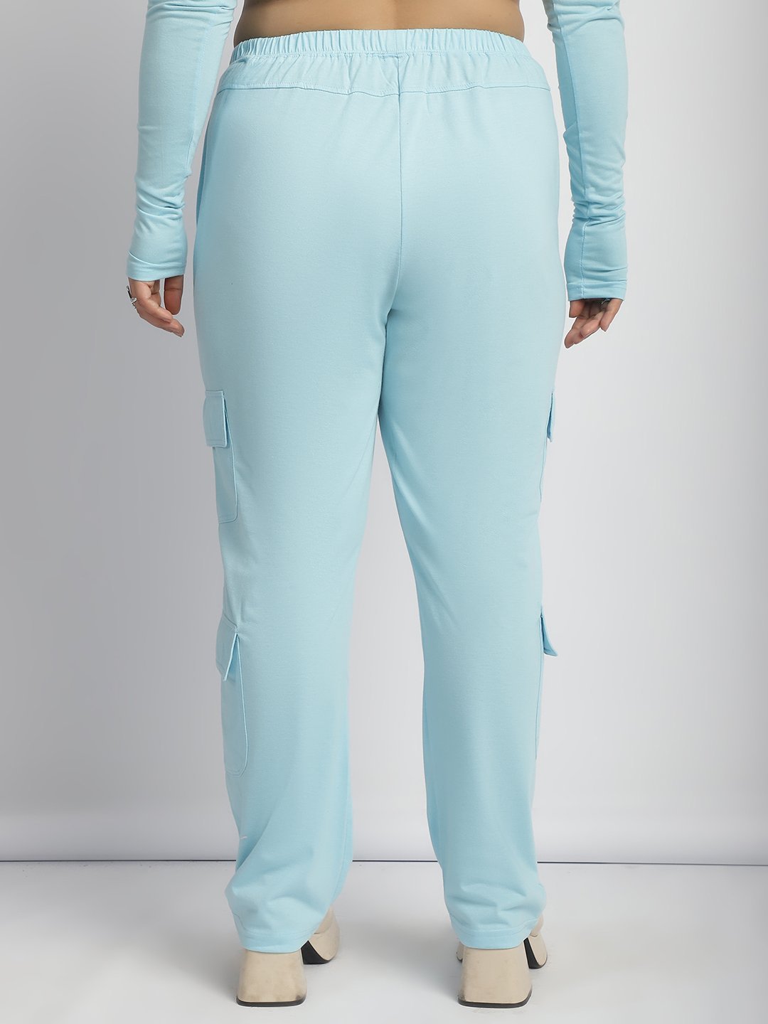 Sweet Escape Utility Cargo Pants: Sky Blue Color
