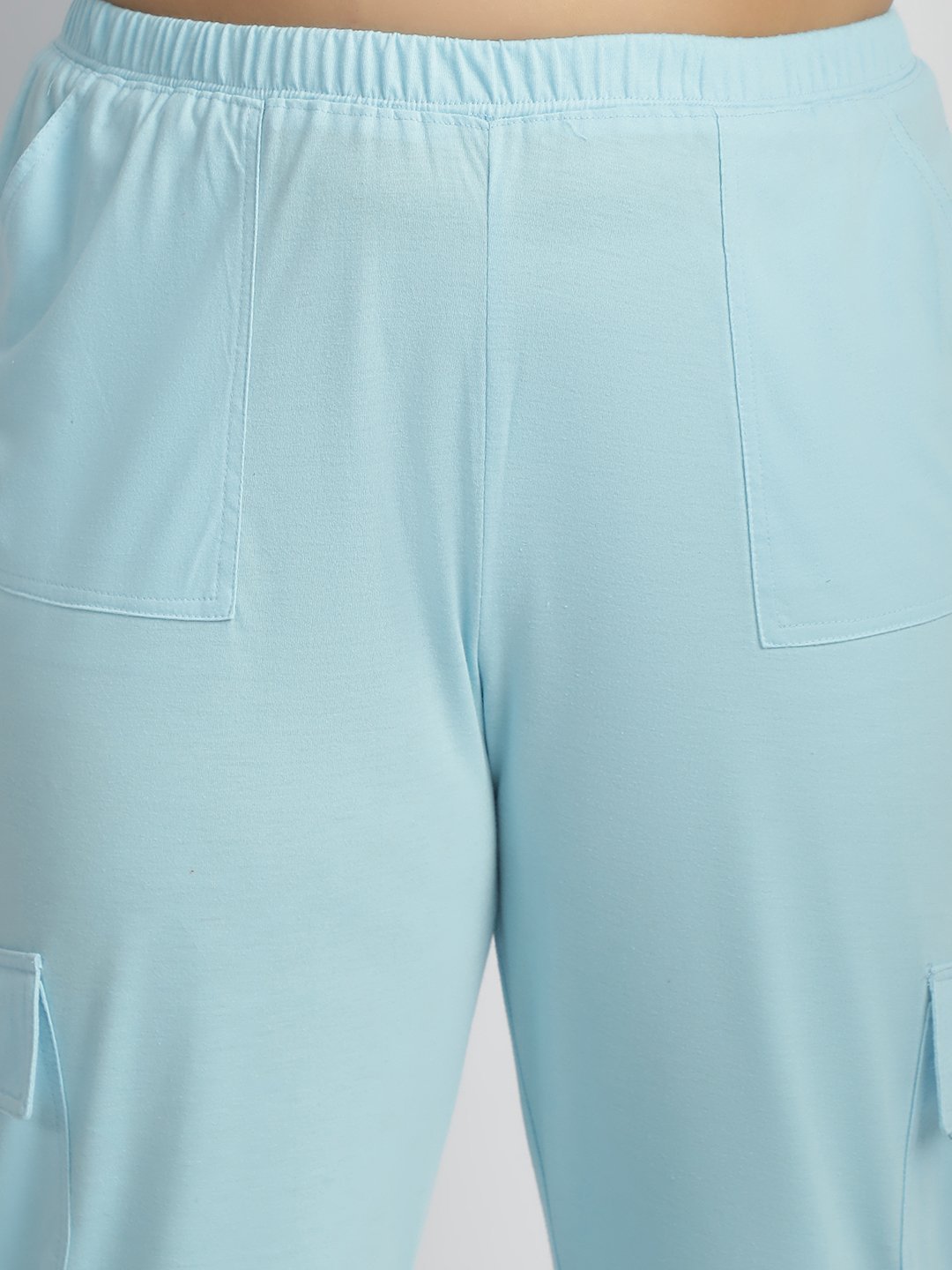 Sweet Escape Utility Cargo Pants: Sky Blue Color