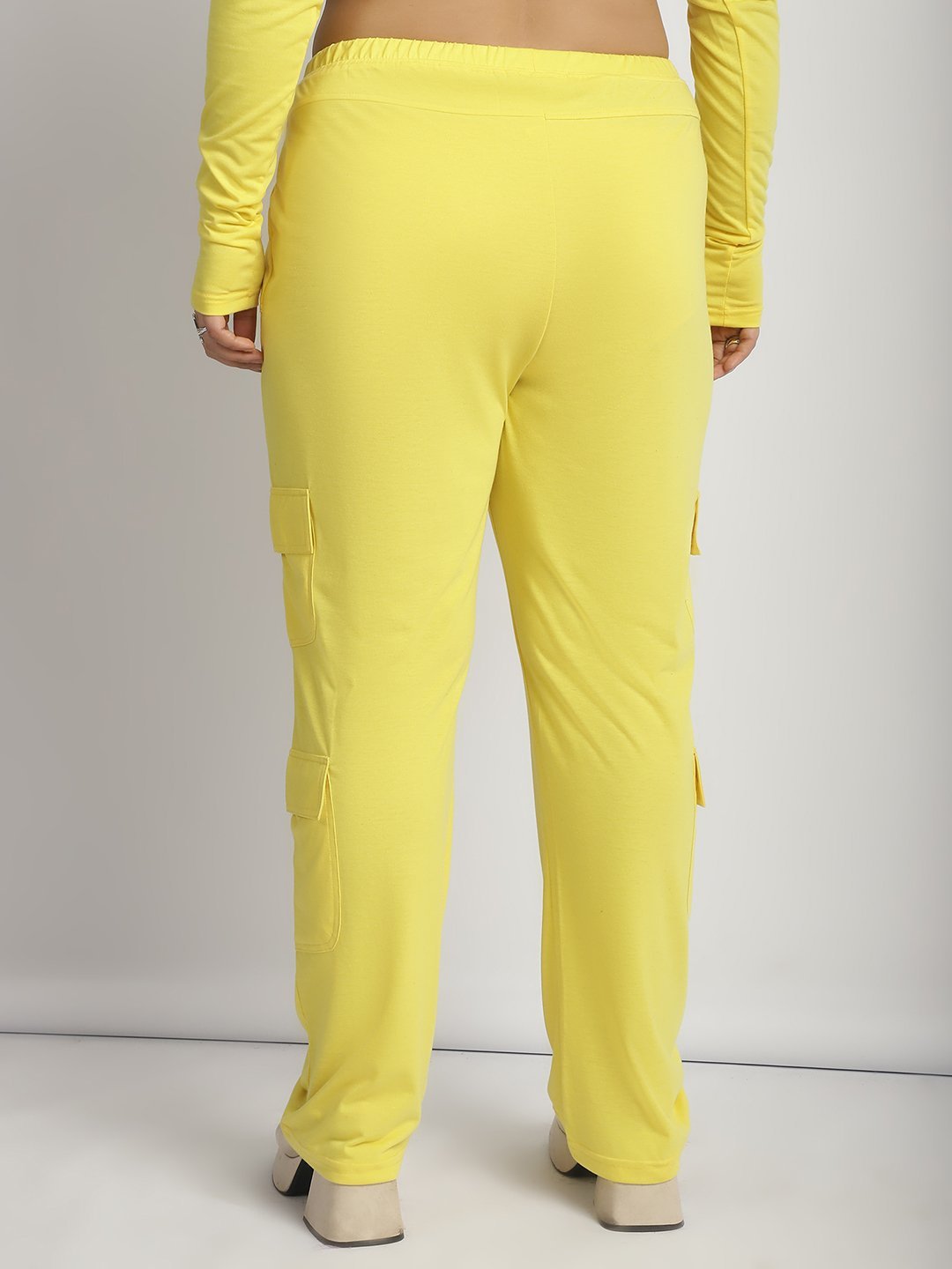 Sweet Escape Utility Cargo Pants: Yellow Color