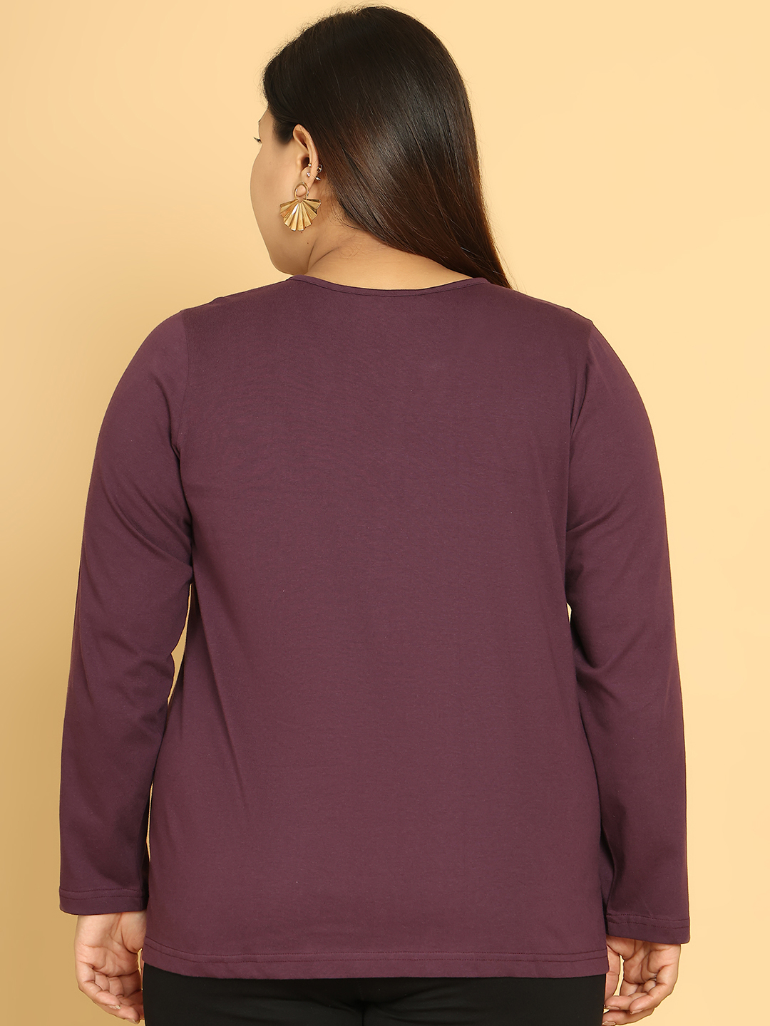 Women's Plus Size Purple Solid Color Cotton Knitted Shrug