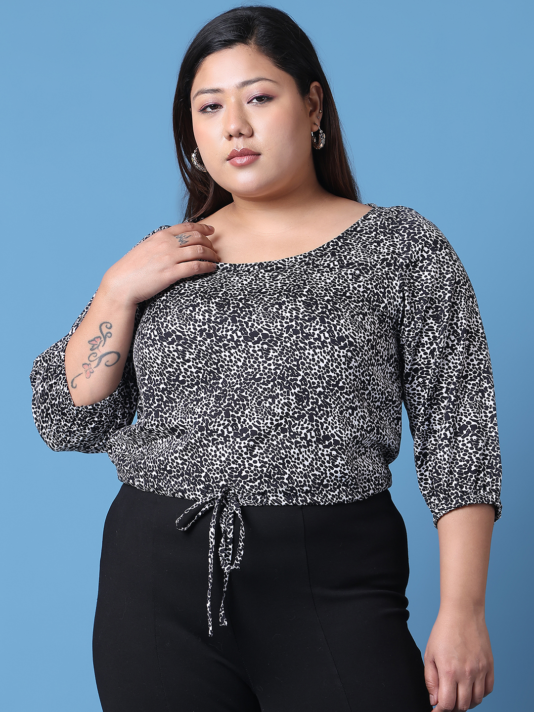 Women's Plus Size Tiger Printed Crepe Top