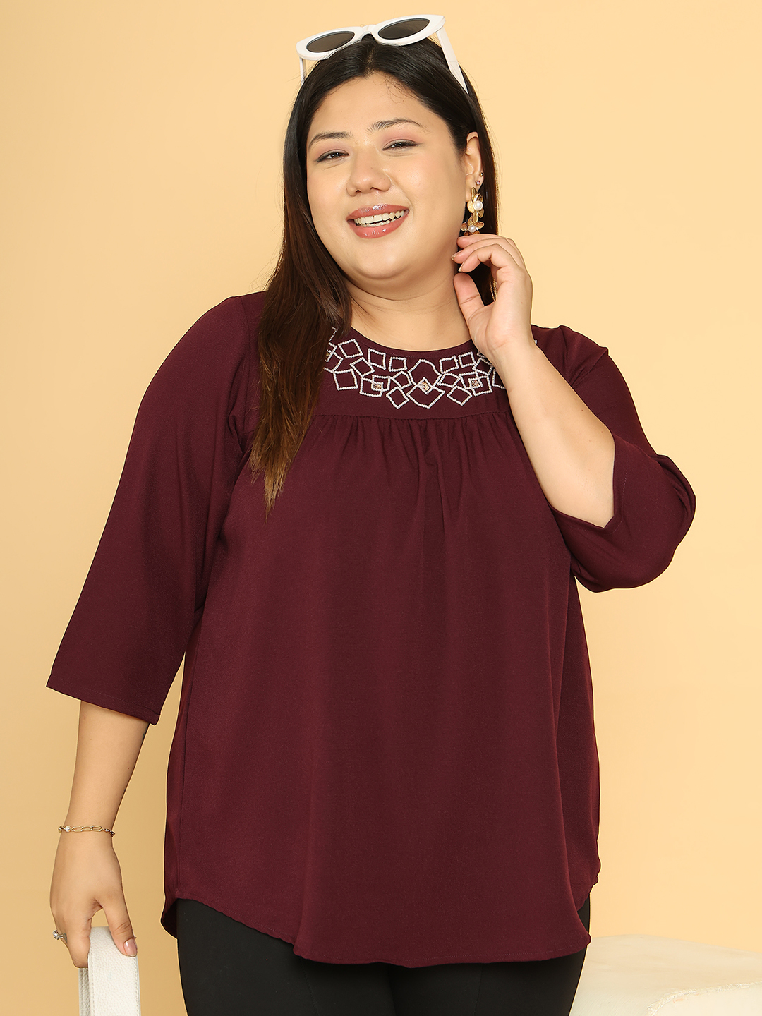 Square Affair Plum Top