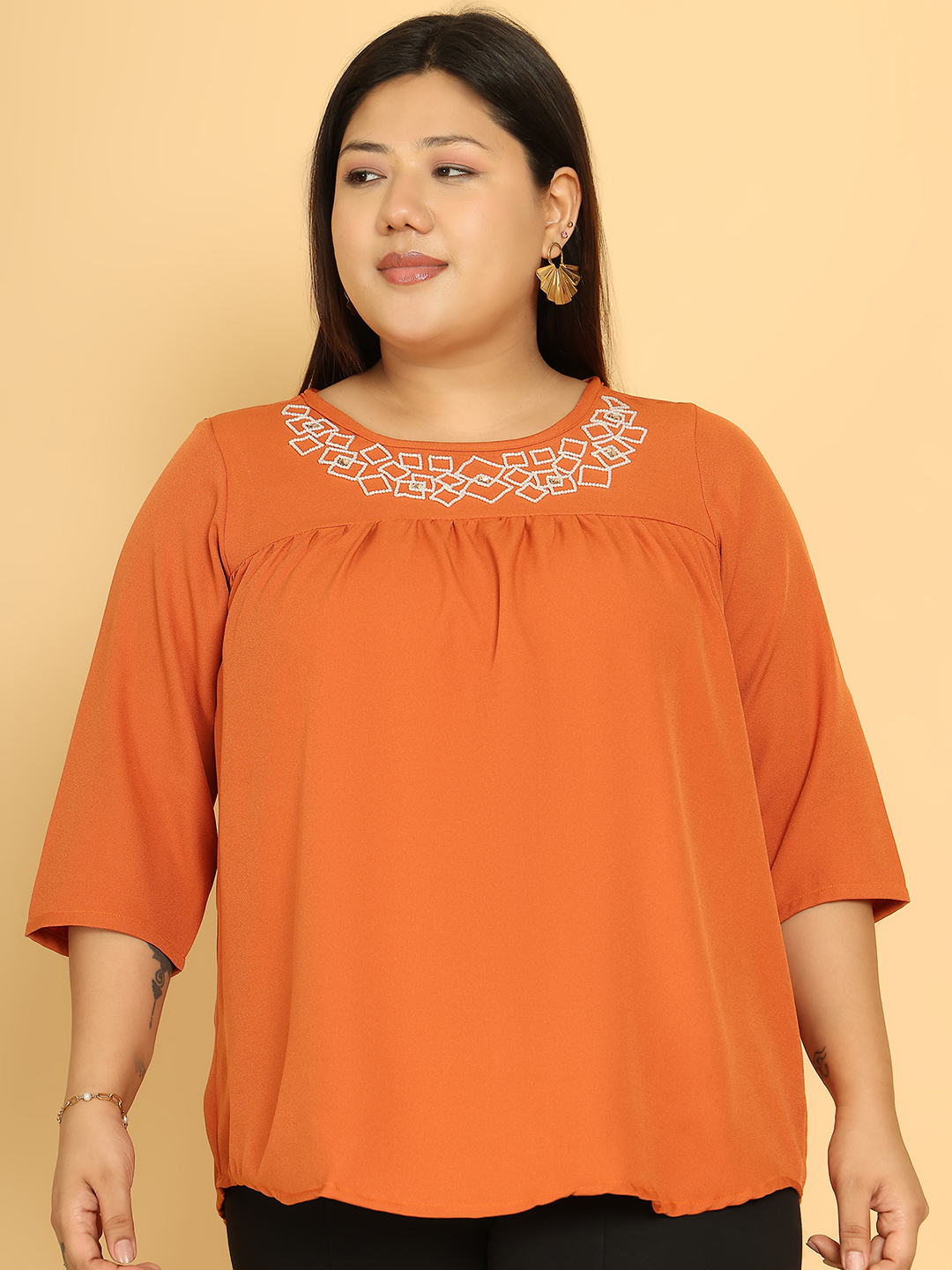 Square Affair Rust Top