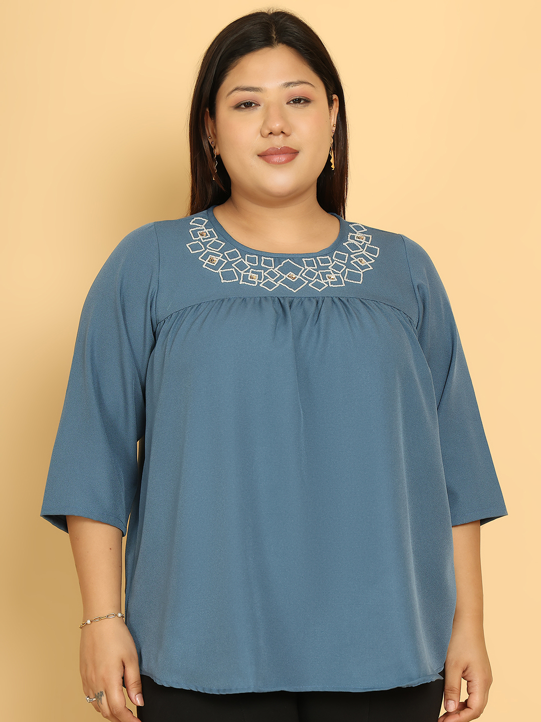 Square Affair Teal Top