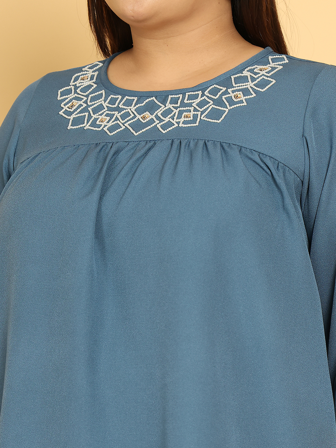 Square Affair Teal Top