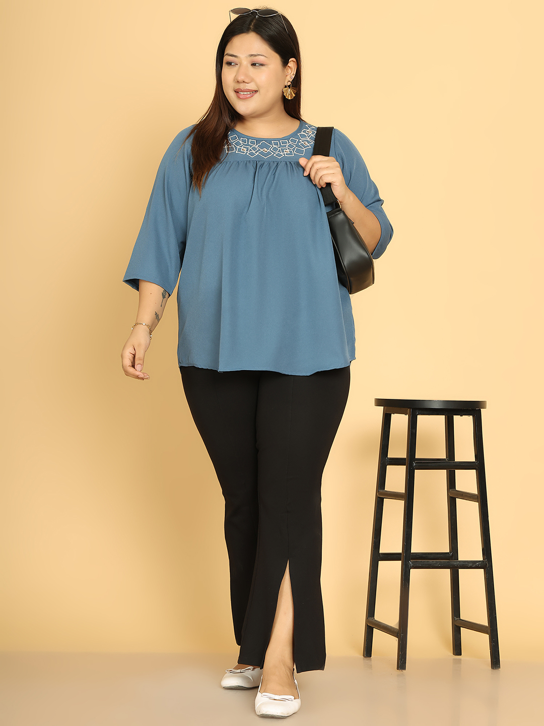 Square Affair Teal Top