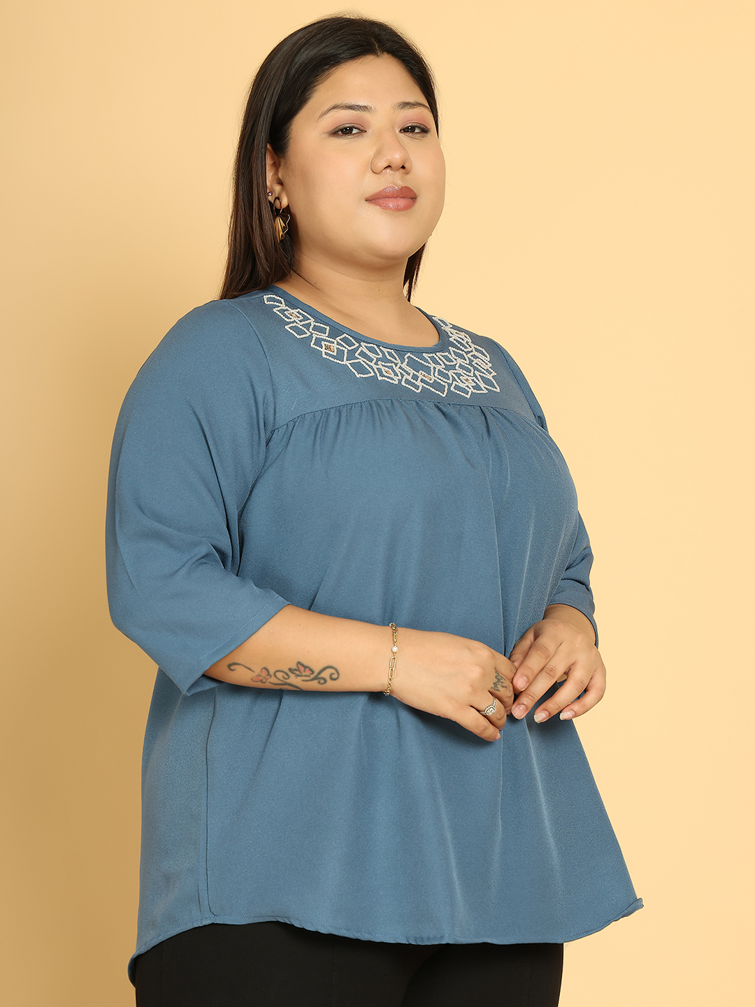 Square Affair Teal Top